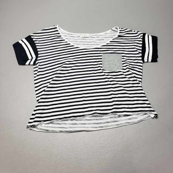3/$15 pink Victoria's secret VS custom crop striped tshirt women's size XS - Picture 1 of 9